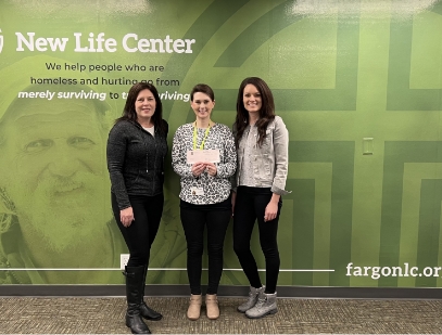 Three women at the new life center